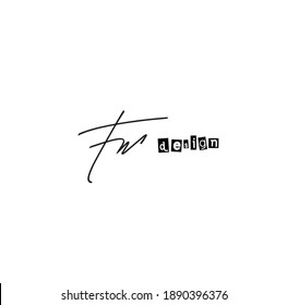 Fm handwritten logo for identity