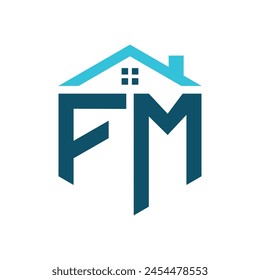 FM House Logo Design Template. Letter FM Logo for Real Estate, Construction or any House Related Business