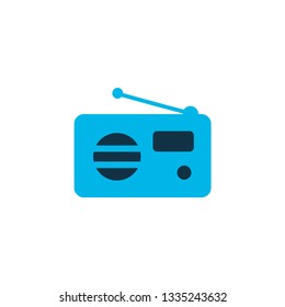 Fm icon colored symbol. Premium quality isolated radio element in trendy style.
