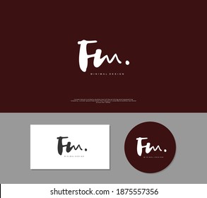 FM Initial handwriting or handwritten logo for identity. Logo with signature and hand drawn style.