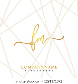 FM Initial Handwriting logo template vector