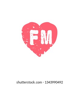 FM  Initial Handwriting logo template vector
