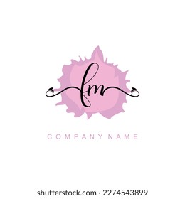 FM initial handwriting logo template vector illustration Background design.