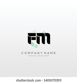 FM initial letter abstract logo design vector.