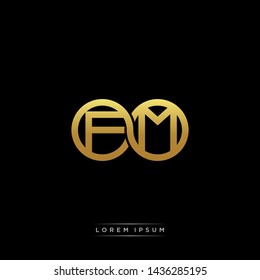 FM initial letter linked circle capital monogram logo modern template
