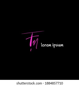 fm initial letter logo vector template sign symbol icon