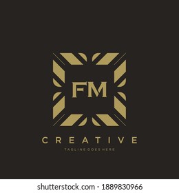 FM initial letter luxury ornament monogram logo template vector.