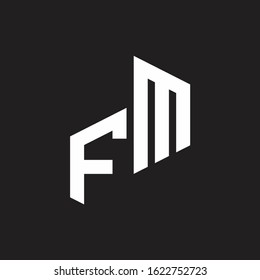 FM Initial Letters logo monogram with up to down style