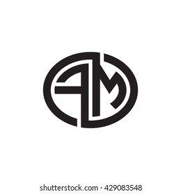 FM initial letters looping linked ellipse monogram logo