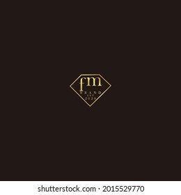 FM Initial logo diamond luxury wedding illustration