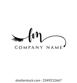 FM Logo-Logo-Logo-Wimpernvektor, modern