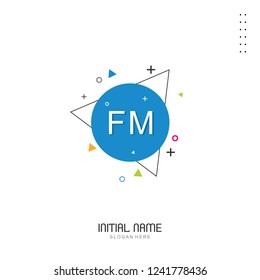 FM Initial logo template vector