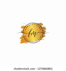 FM Initial luxury handwriting logo vector