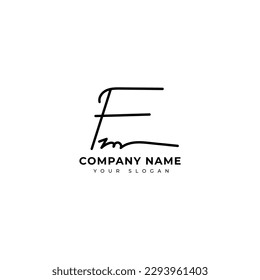 Fm Diseño vectorial de logotipo de firma inicial