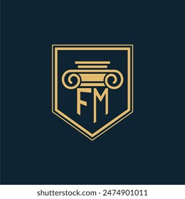 FM Initials Law Firm Logo Lawyer logo with creative law element