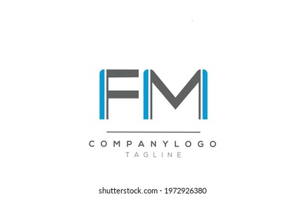 FM initials monogram letter text alphabet logo design