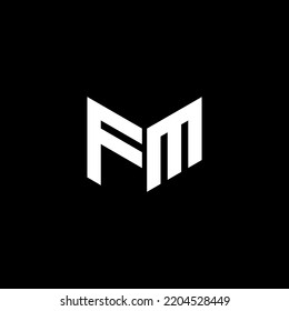 Fm Letter Logo Design Black Background Stock Vector (Royalty Free ...