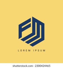 Diseño del logotipo de la carta FM con un corte creativo. Diseño de logotipo creativo