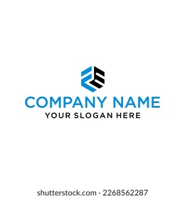 Logo de la carta FM en forma de hexágonos y logotipos de cubo con diseños de letras para identidad corporativa