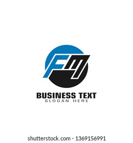 FM letter logo, initial letter FM graphic logo template, flat logo design, isolated on white background.