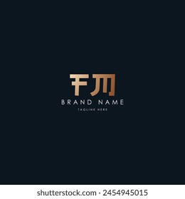 Diseño de logotipo de Vector de letras FM