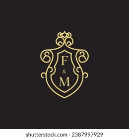 FM line vintage initial logo in high quality professional design that will print well across any print media