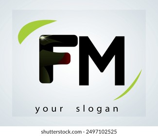 Fm LOGO.Fm abstract.Fm Monogram logo design.Fm Alfabeto creativo y único.
