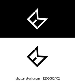 FM logo design, Creative letter, business company vector icon
