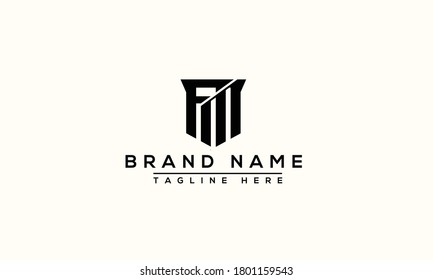 FM Logo Design Template Vector Graphic Branding Element.