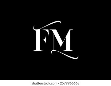 FM Logo Design Template Vector Graphic Branding Element.