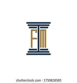 diseño de logotipo de fm icono vectorial