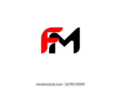 FM logo design vector illustrator template