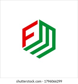 FM logo design vector sign