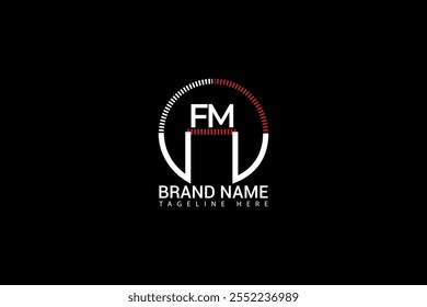 FM logo. F M design. White FM letter. FM, F M letter logo design. Initial letter FM linked circle uppercase monogram logo.