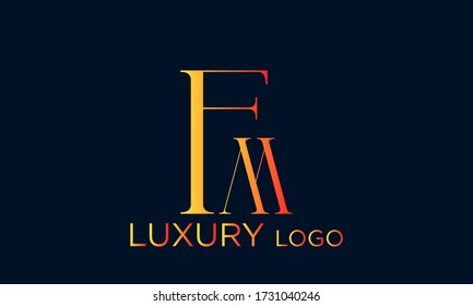FM logo letter design vector
