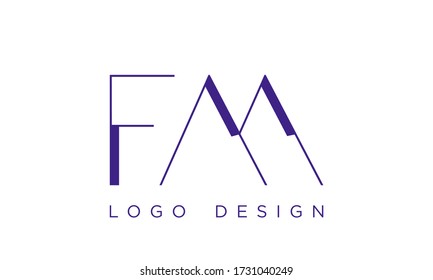 vector de diseño de letra de logotipo FM
