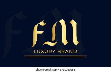 vector de diseño de letra de logotipo FM
