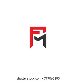 Fm Logo Letter Flat Icon Red Stock Vector (Royalty Free) 777066193