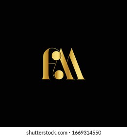 FM Logo-Monografie, moderne Design-Vorlage
