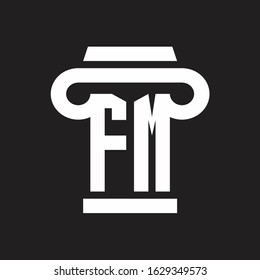 FM Logo monogram with pillar style design template