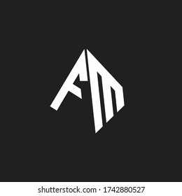 FM Logo monogram with standout triangle shape ribbon design template