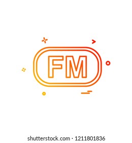 FM Media icon design vector 