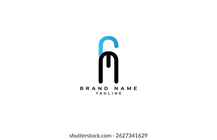 FM, MF, Abstract initial monogram letter alphabet logo design