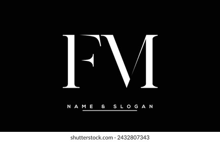 FM,  MF  Abstract  Letters Logo Monogram