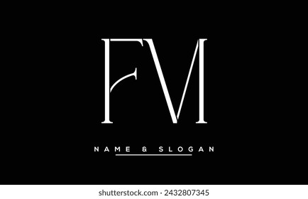 FM,  MF  Abstract  Letters Logo Monogram