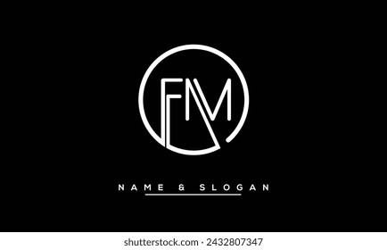 FM, MF Letras abstractas Logo Monograma
