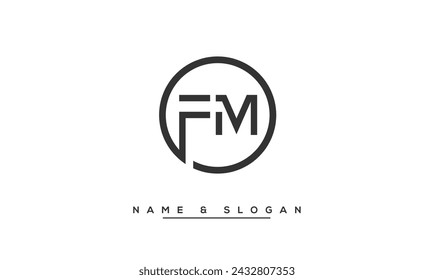 FM, MF Letras abstractas Logo Monograma
