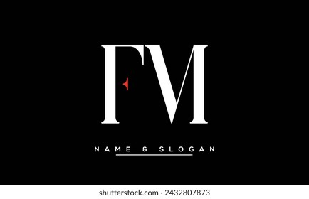 FM,  MF  Abstract Letters Logo Monogram