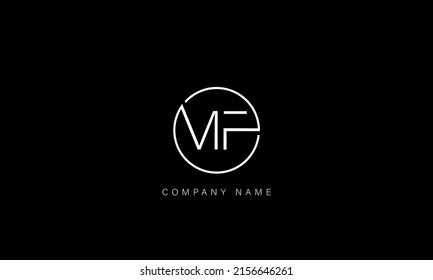 Monograma del logotipo de letras FM, MF