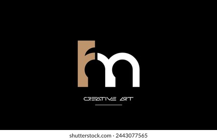 FM, MF, F, M Abstrakte Buchstaben Logo Monogramm